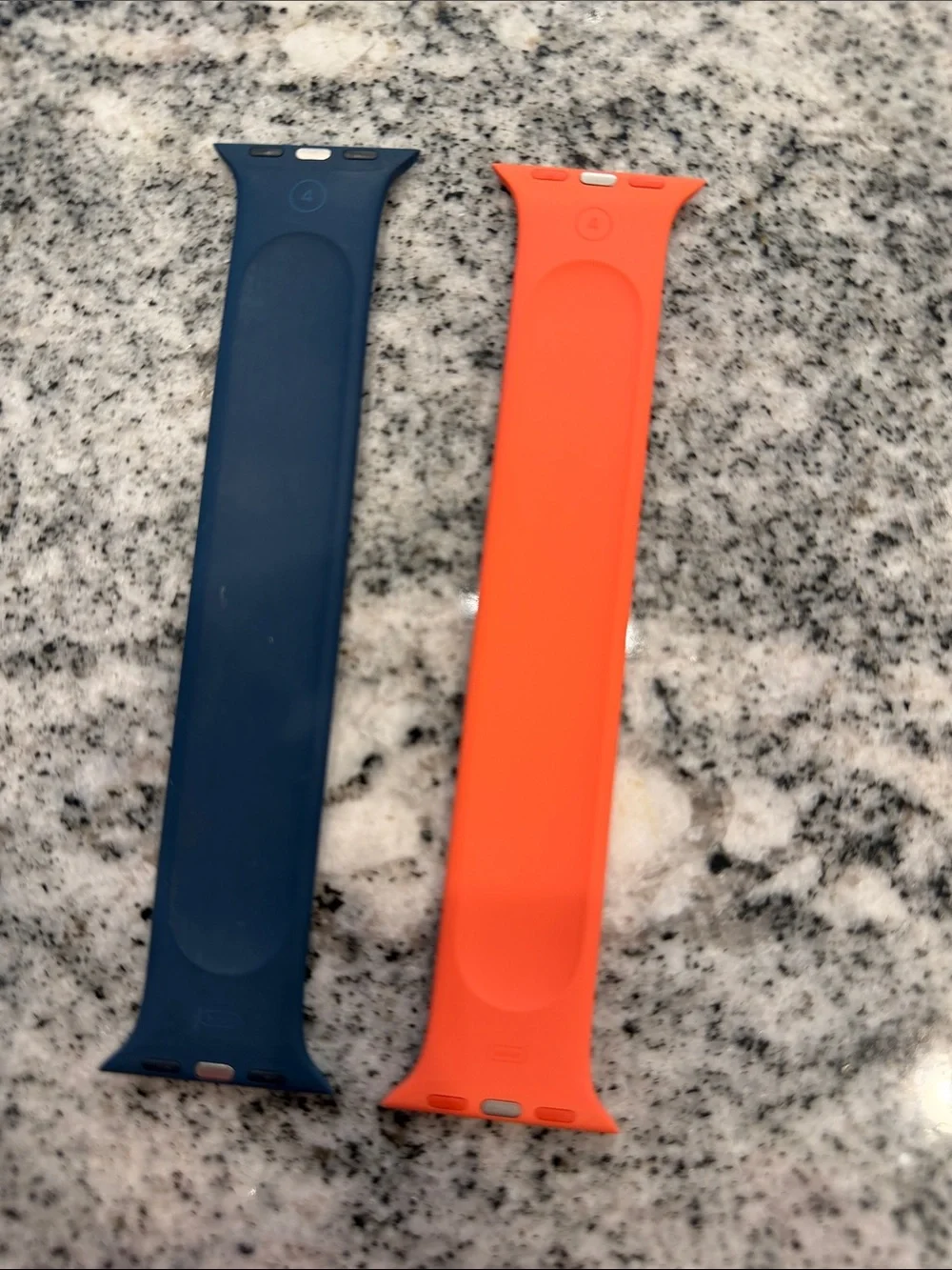 Apple Silicone Watch Bands - Navy & Orange BOTH 4